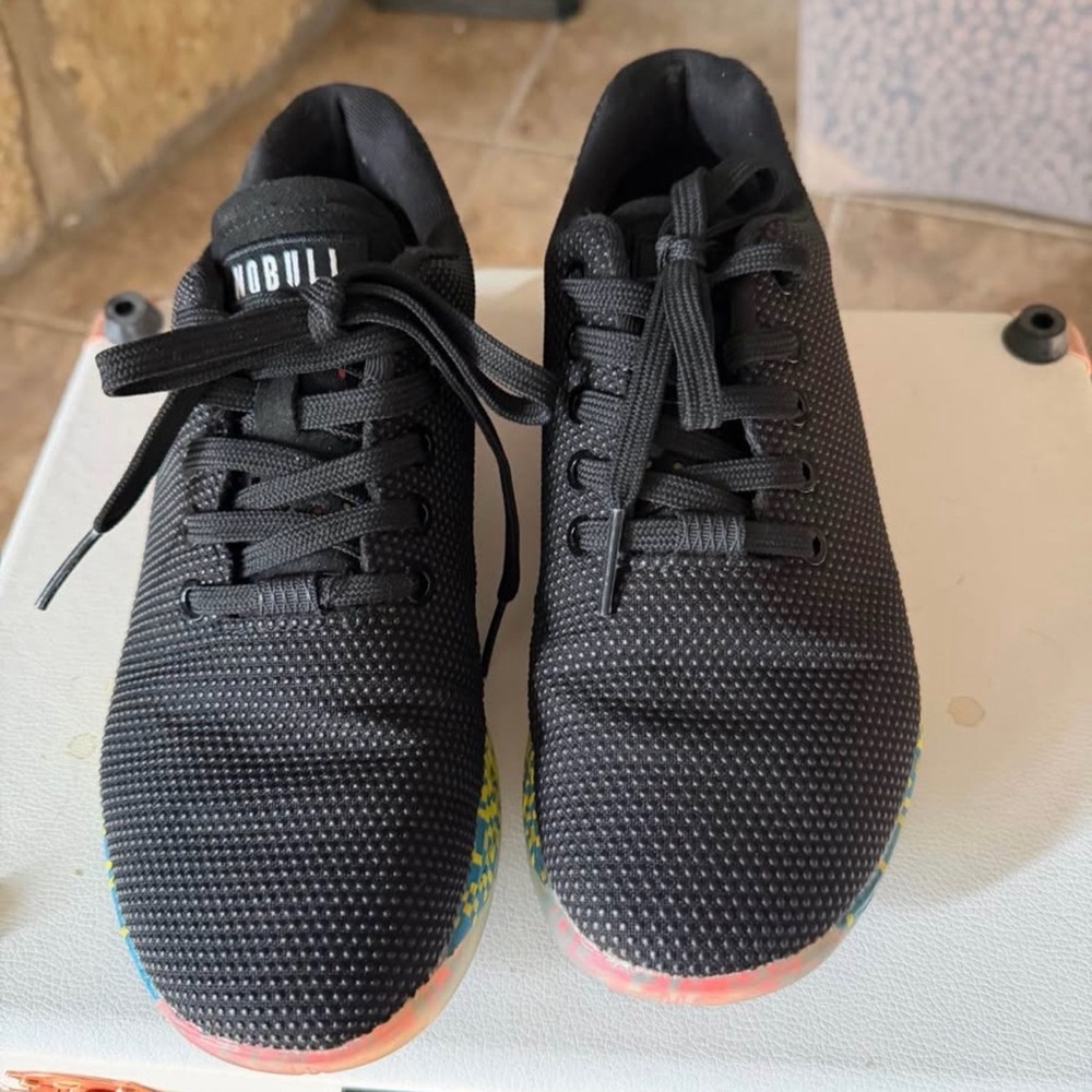 NOBULL Black Knit Training Shoes with Multicolor Outsole